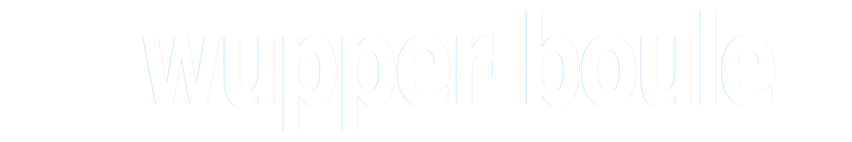 wupper-boule logo in weiss auf farbigem Hintergrund